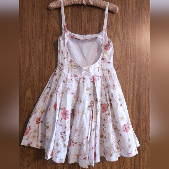 BB DAKOTA Floral Mini Dress in White and Pink 100% Cotton S - Picture 10 of 11
